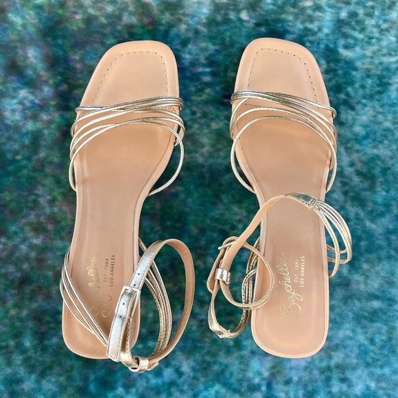 Seychelles Starboard Heels in Gold and Vacchetta Leather NIB - Picture 2 of 8